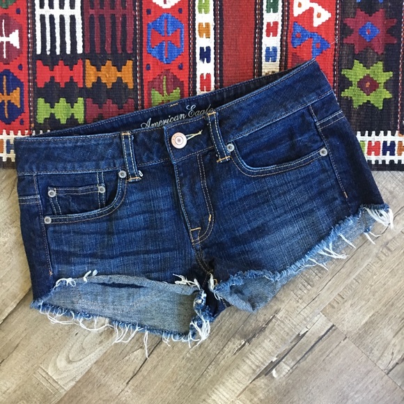 American Eagle Outfitters Pants - American Eagle Dark Wash Shortie Denim Shorts 2